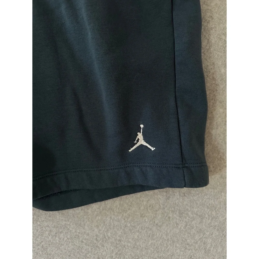 Jordan Mens Fleece Shorts Navy Blue Jumpman Logo Athletic Gym Pockets Size M